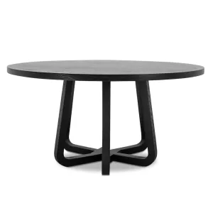 1.5m Round Dining Table - Full Black