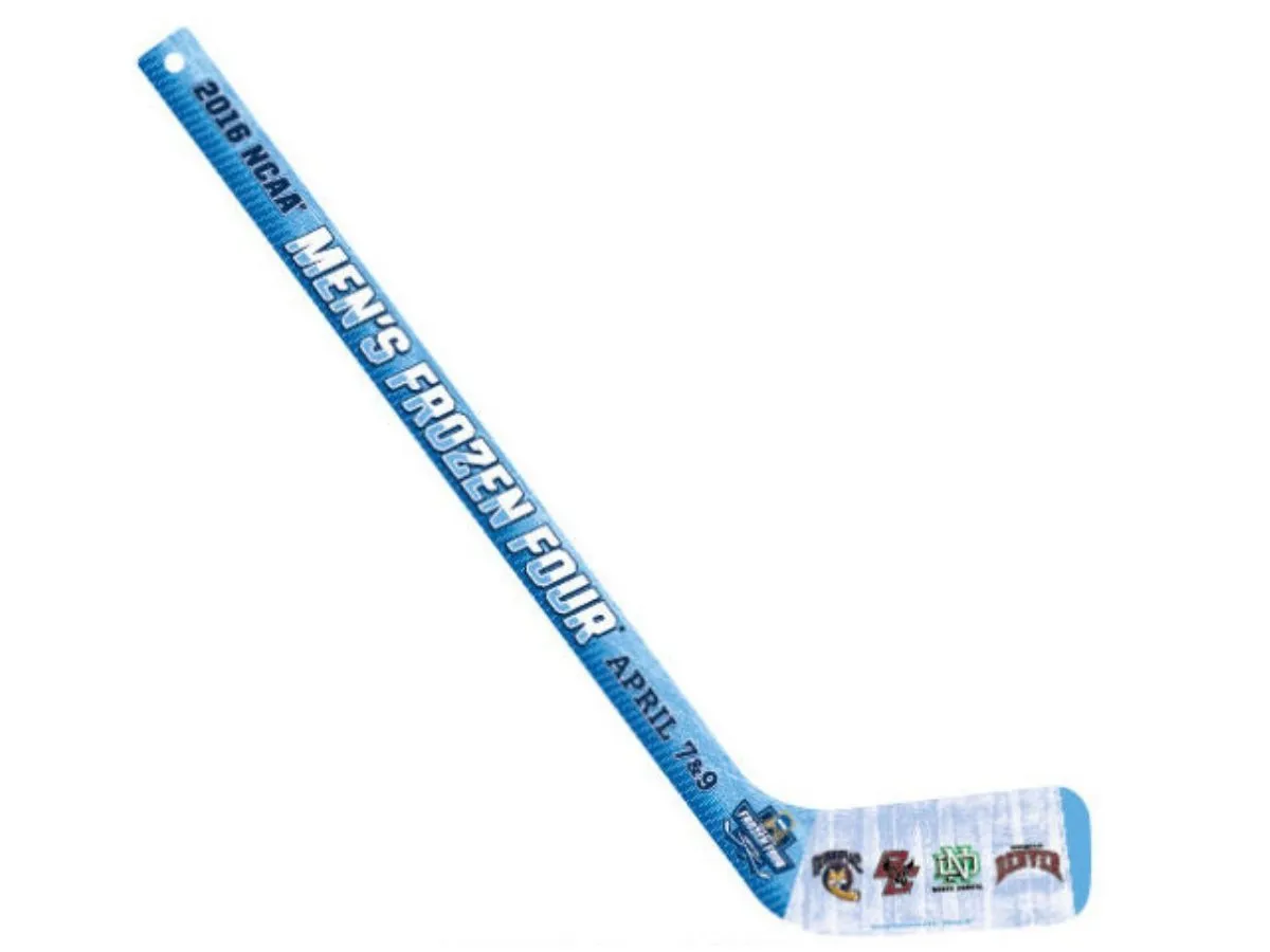 2016 NCAA College Hockey Frozen Four 4 Team Logos Collectors Wooden Hockey Stick