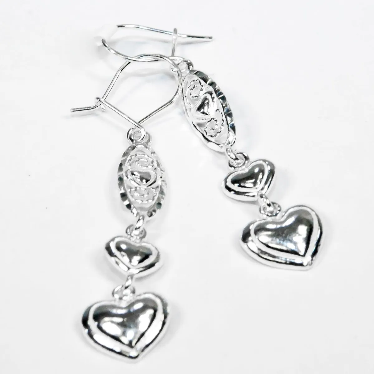 3 Heart Earring Hanging Long