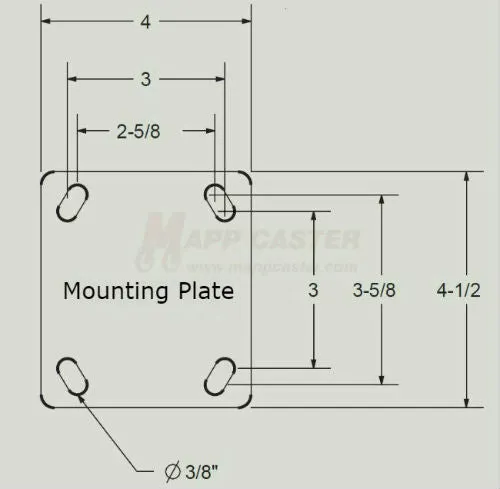 4" x 2" Polyurethane Wheel Stainless Steel Rigid Caster - 600 Lbs Capacity