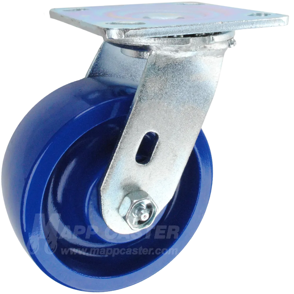 5" x 2" Solid Polyurethane Wheel Swivel Caster - 800 Lbs Capacity