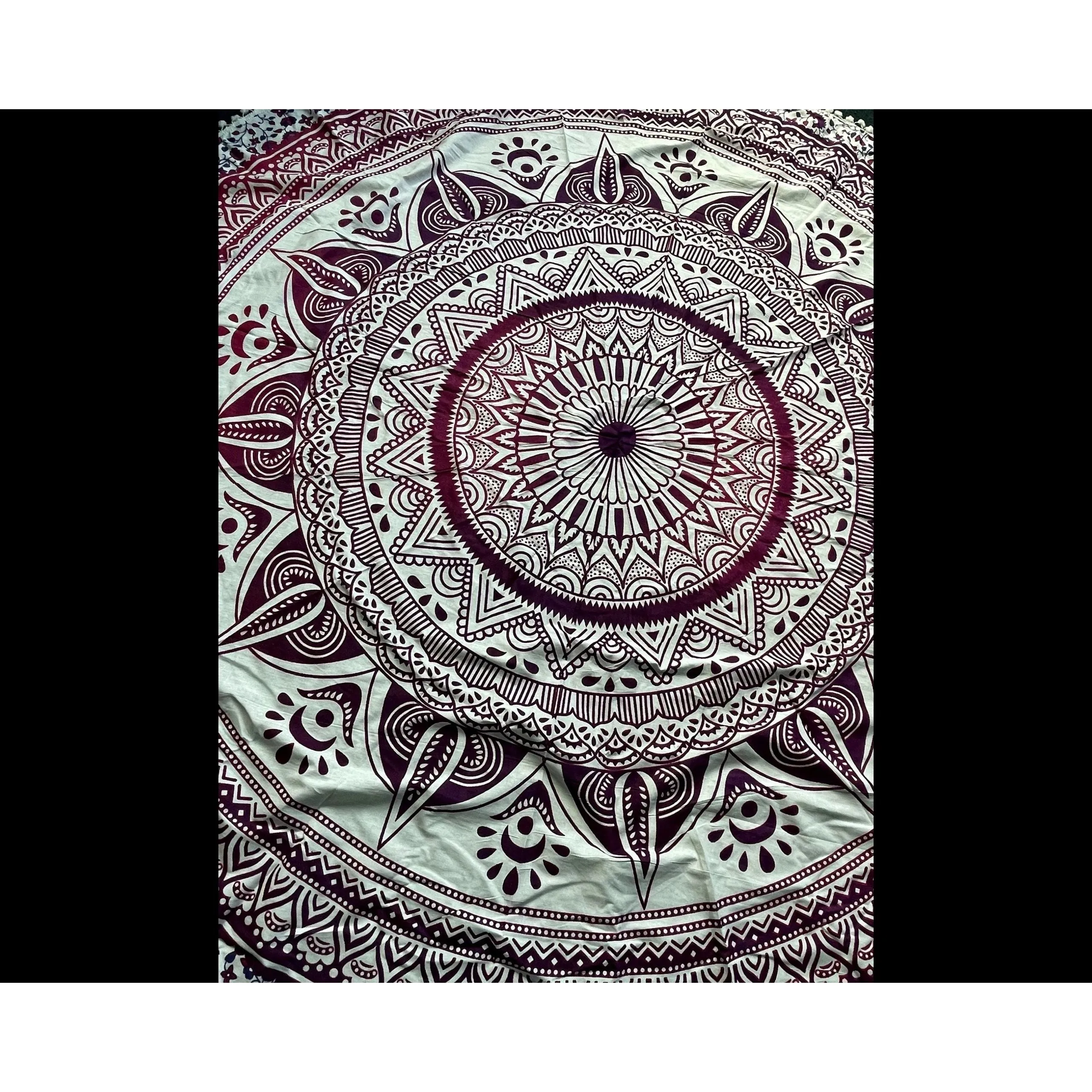 72" Circle Mandala 100% Cotton Tapestry