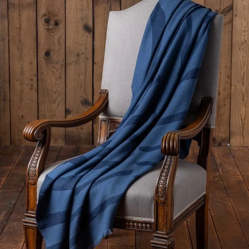 Alicia Adams Alpaca Zebra Throw in Navy Blue and English Manor