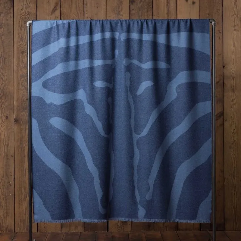 Alicia Adams Alpaca Zebra Throw in Navy Blue and English Manor