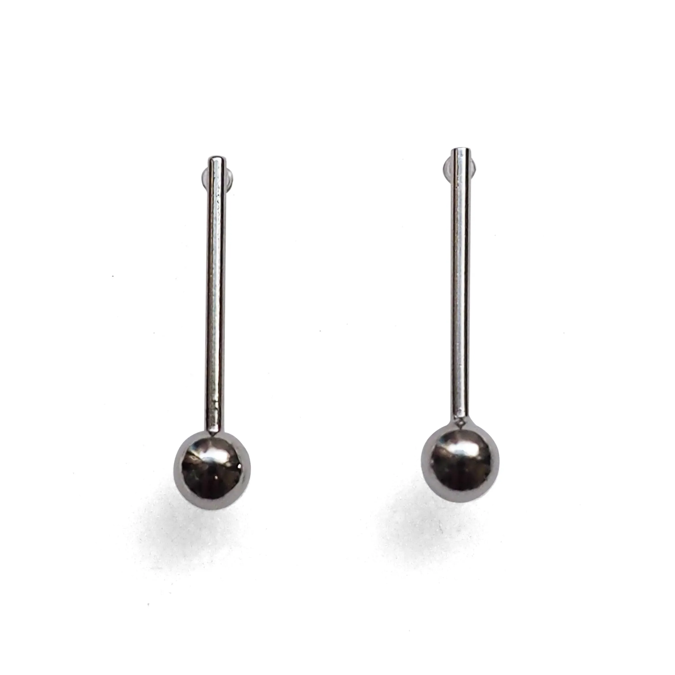 Ball invisible clip on stud earrings ( Silver tone )