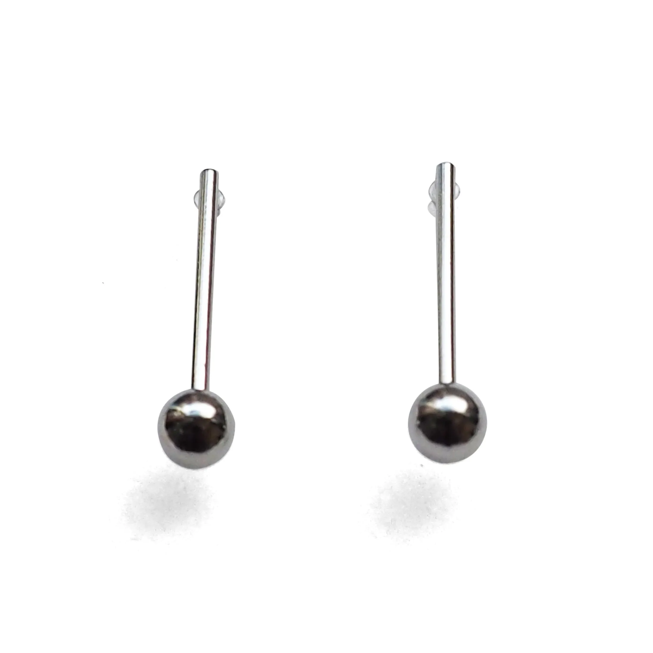 Ball invisible clip on stud earrings ( Silver tone )