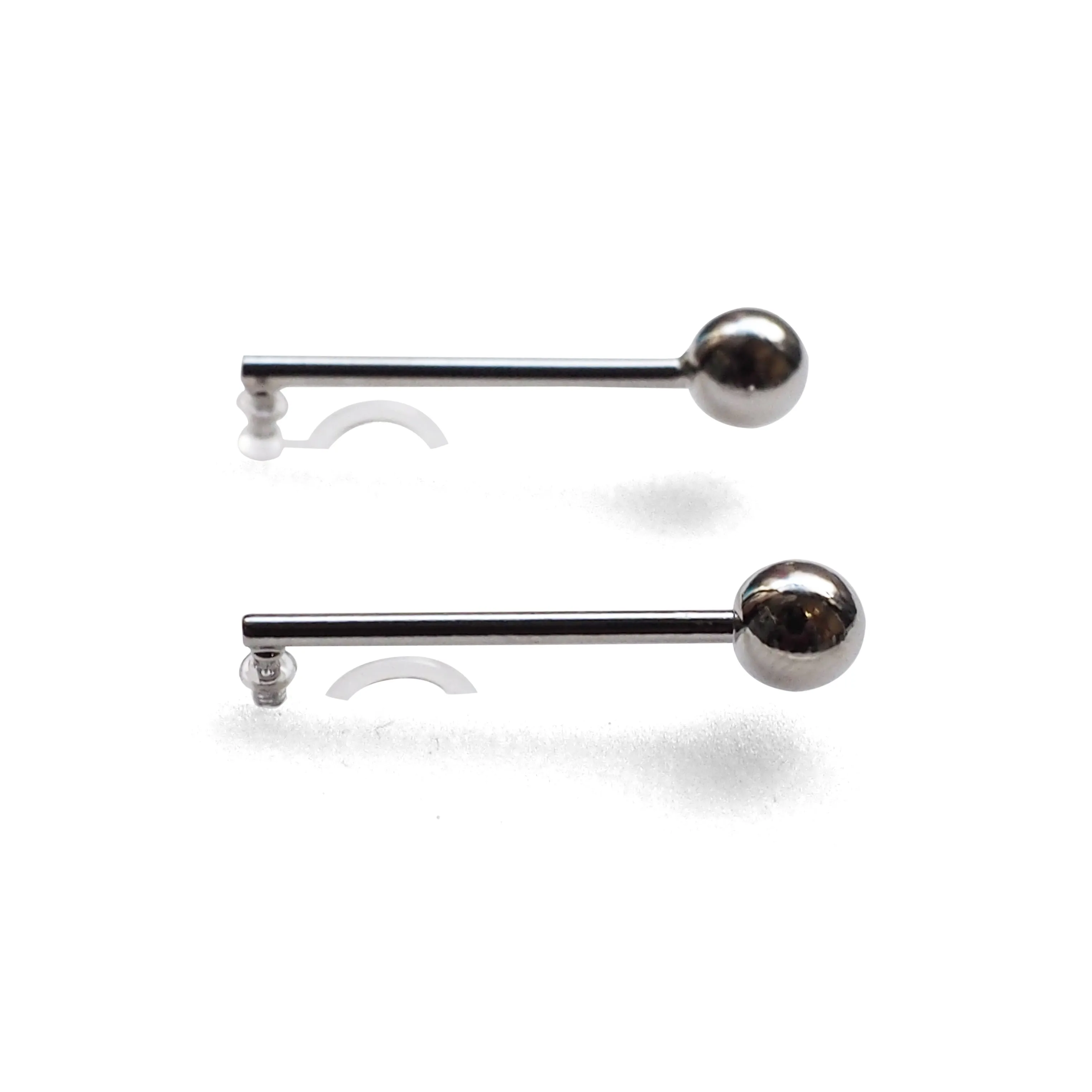 Ball invisible clip on stud earrings ( Silver tone )