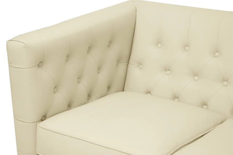 Baxton Studio Darrow Cream Modern Leather Loveseat