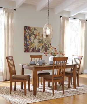 Berringer - Rustic Brown - 5 Pc. - Rectangular Dining Room Table, 4 Upholstered Side Chairs