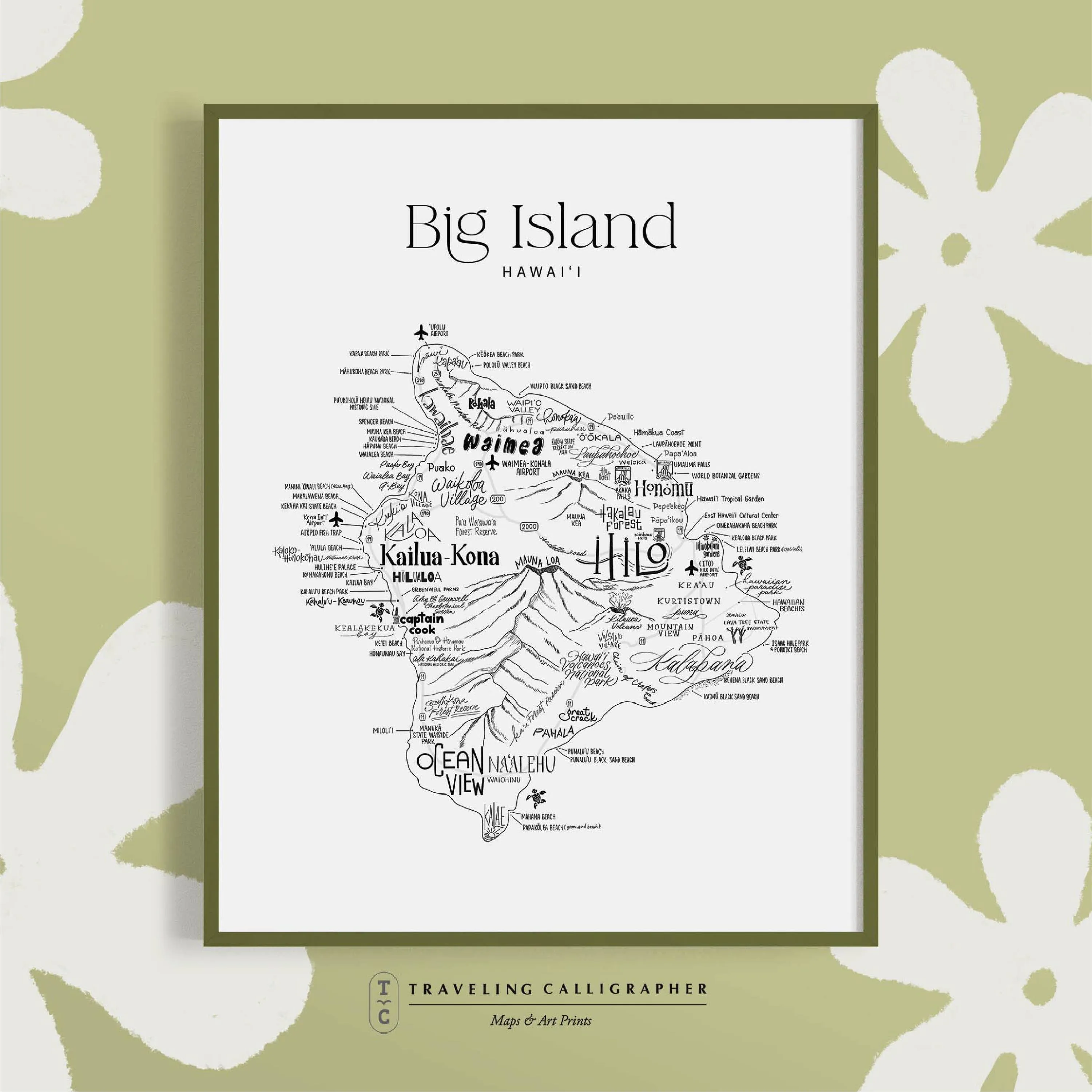 Big Island, HI Neighborhood Map Print