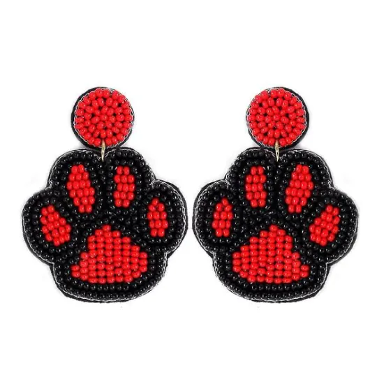 Black and Red Beaded Paw