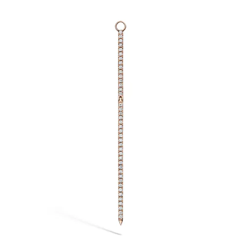 Black and White Diamond Eternity Bar Charm by Maria Tash in 18K Rose Gold.