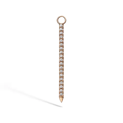 Black and White Diamond Eternity Bar Charm by Maria Tash in 18K Rose Gold.