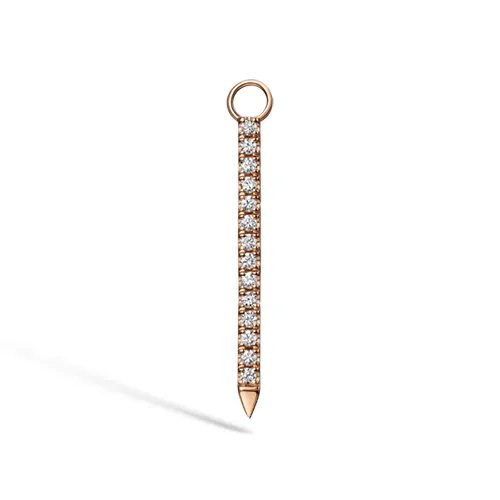 Black and White Diamond Eternity Bar Charm by Maria Tash in 18K Rose Gold.