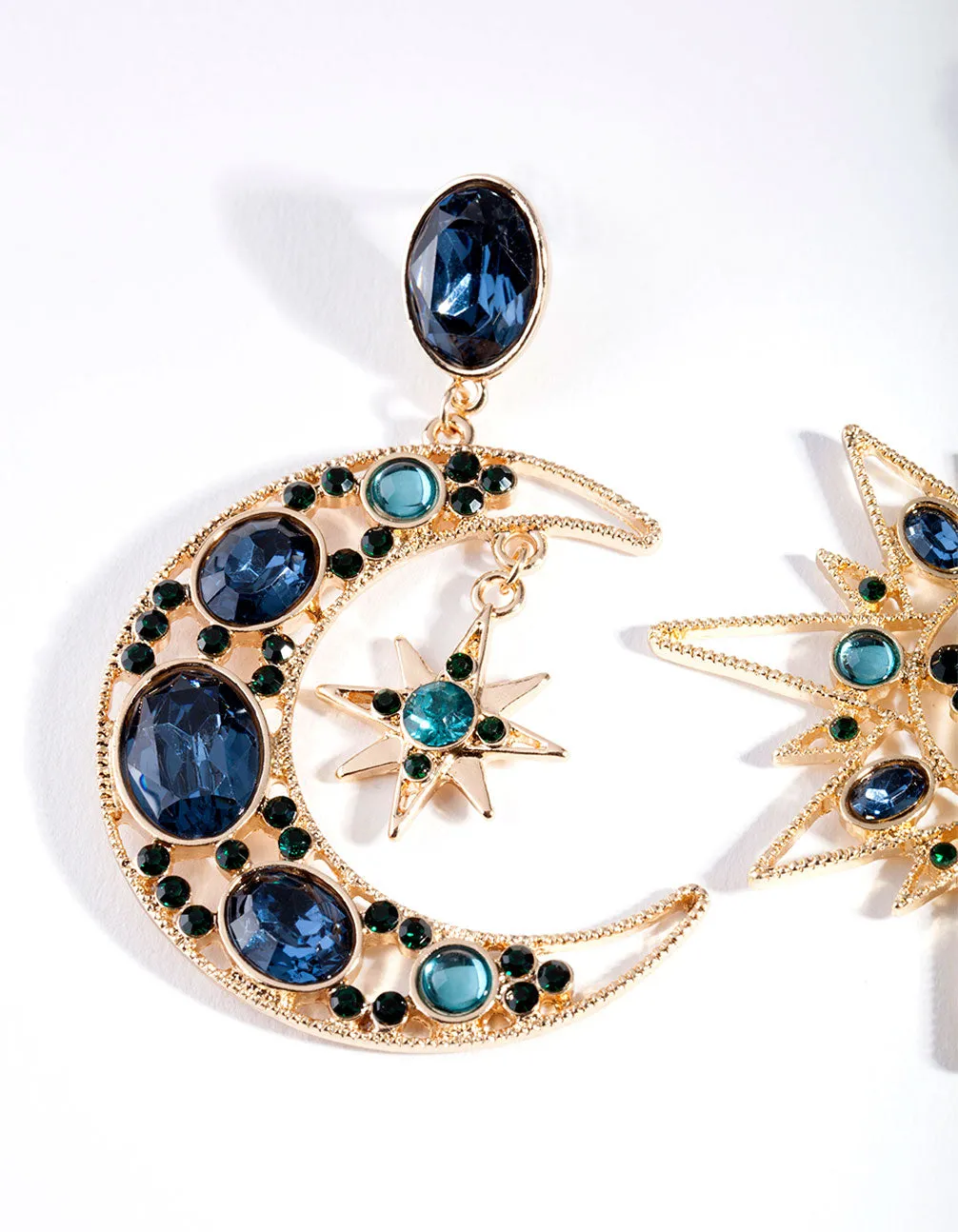 Blue Statement Celestial Earrings