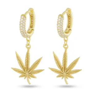 Cannabis Leaf Hanging Earrings