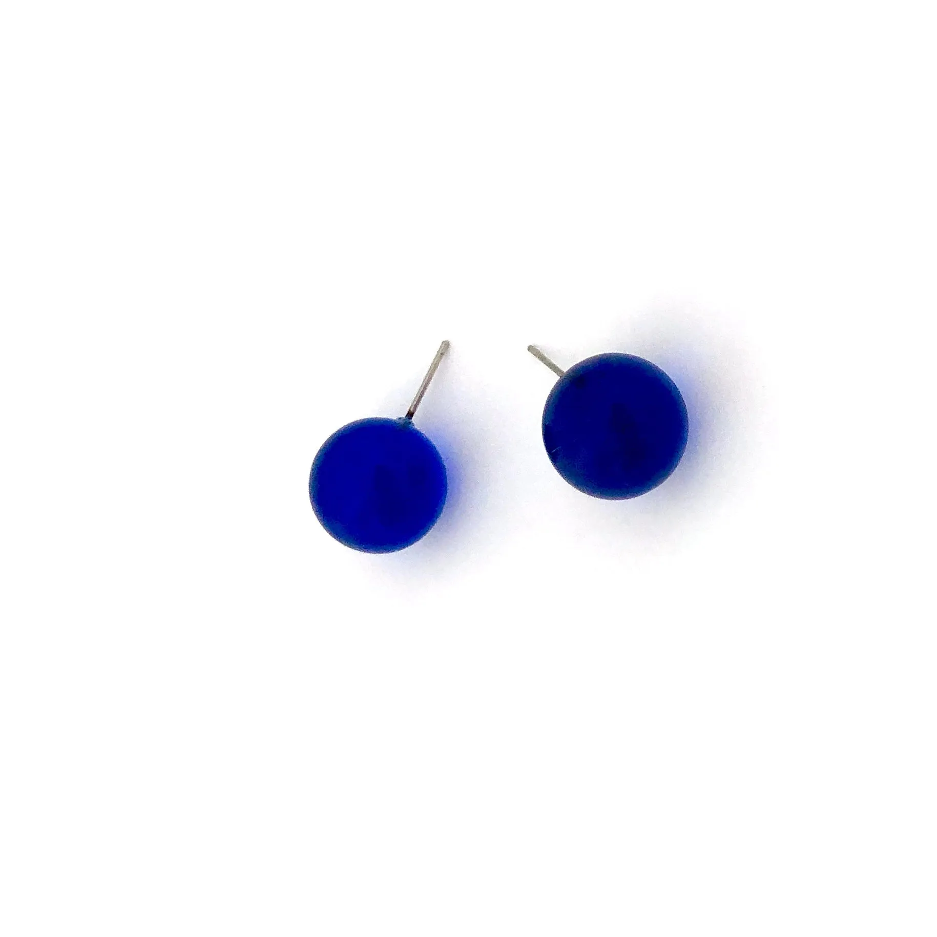 Capri Blue Transparent Jumbo Ball Stud Earrings