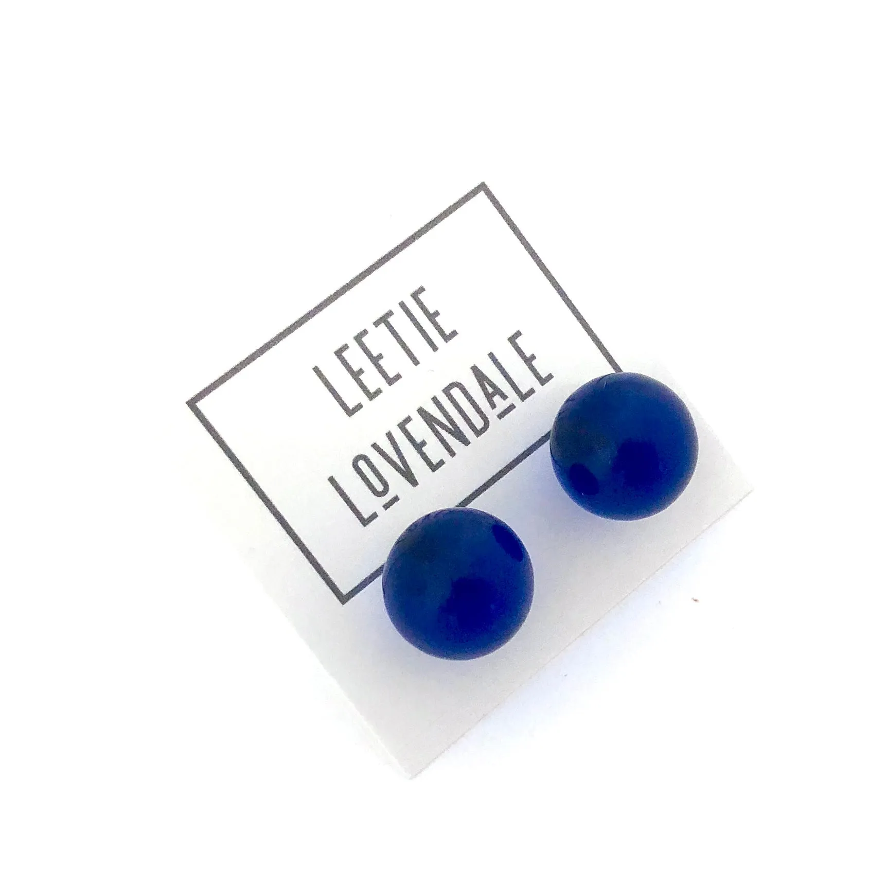 Capri Blue Transparent Jumbo Ball Stud Earrings