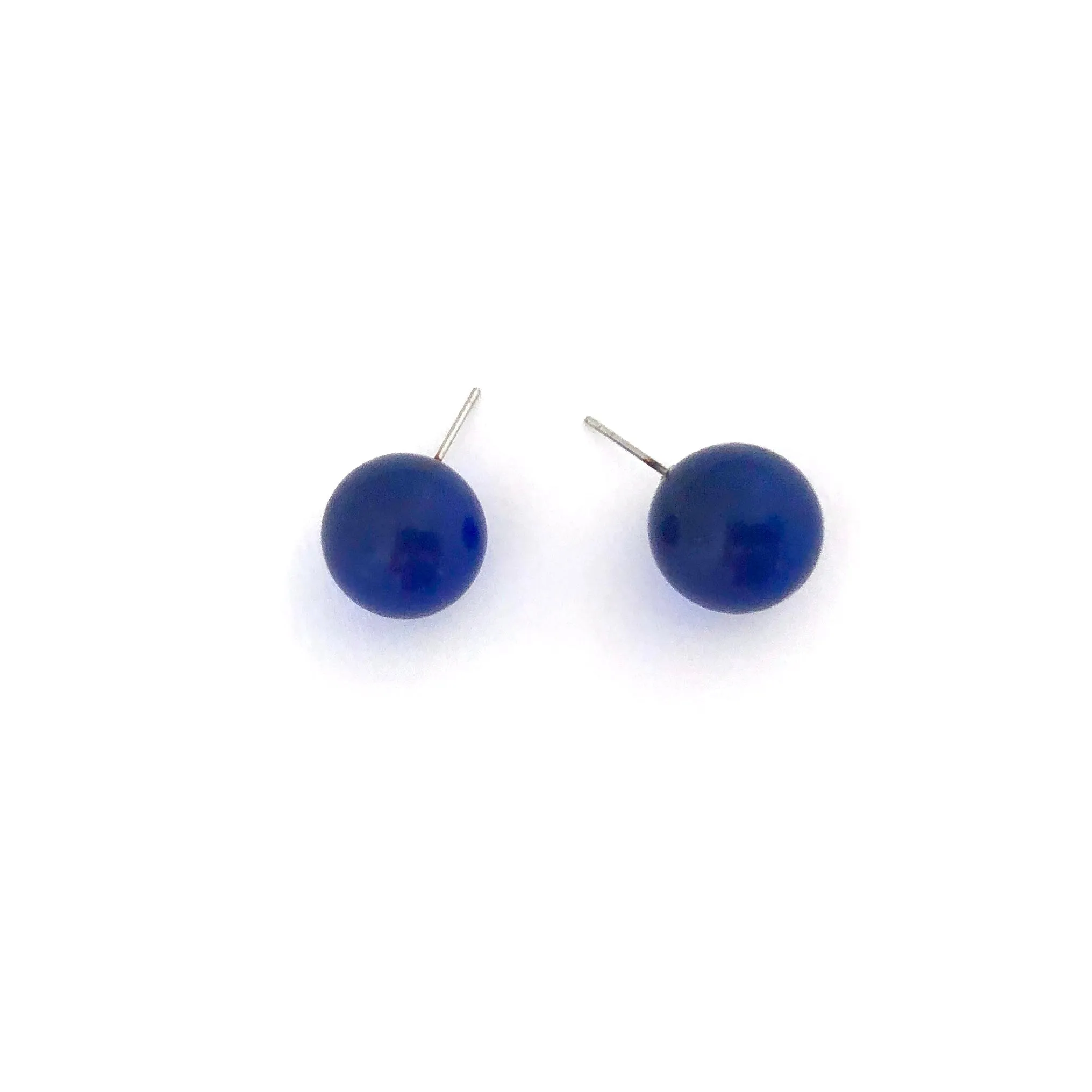 Capri Blue Transparent Jumbo Ball Stud Earrings