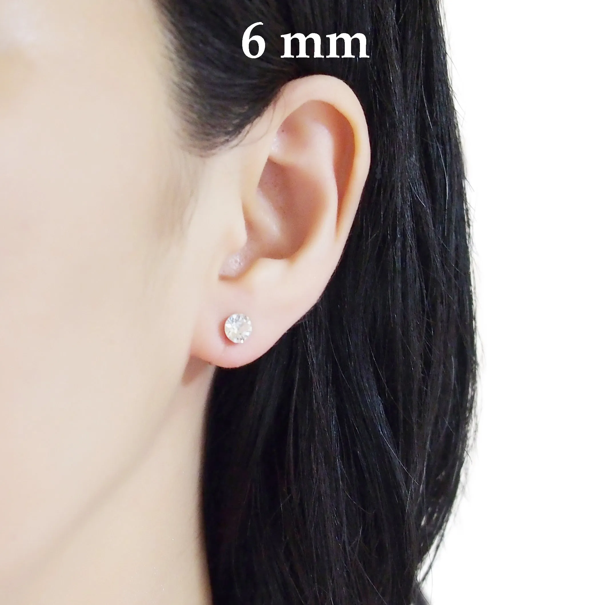 Clear Swarovski Crystal Screw-Back Invisible Clip On Stud Earrings