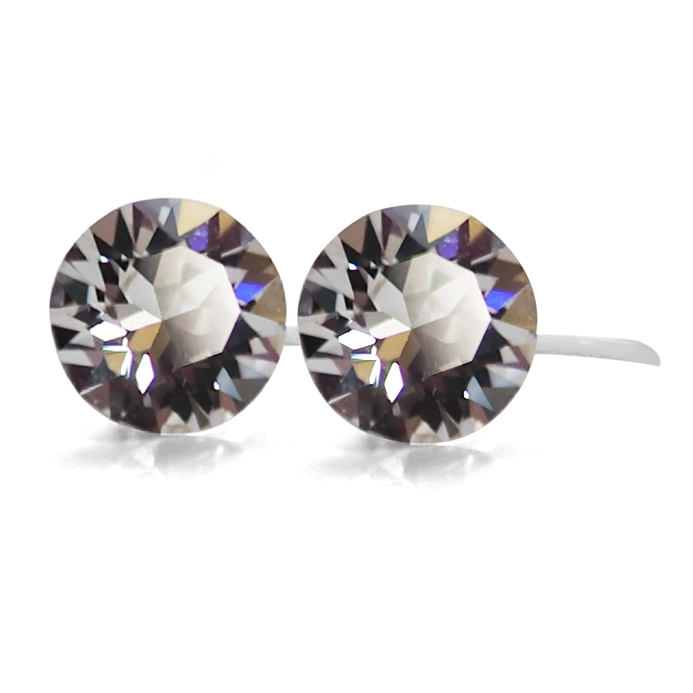 Clear Swarovski Crystal Screw-Back Invisible Clip On Stud Earrings