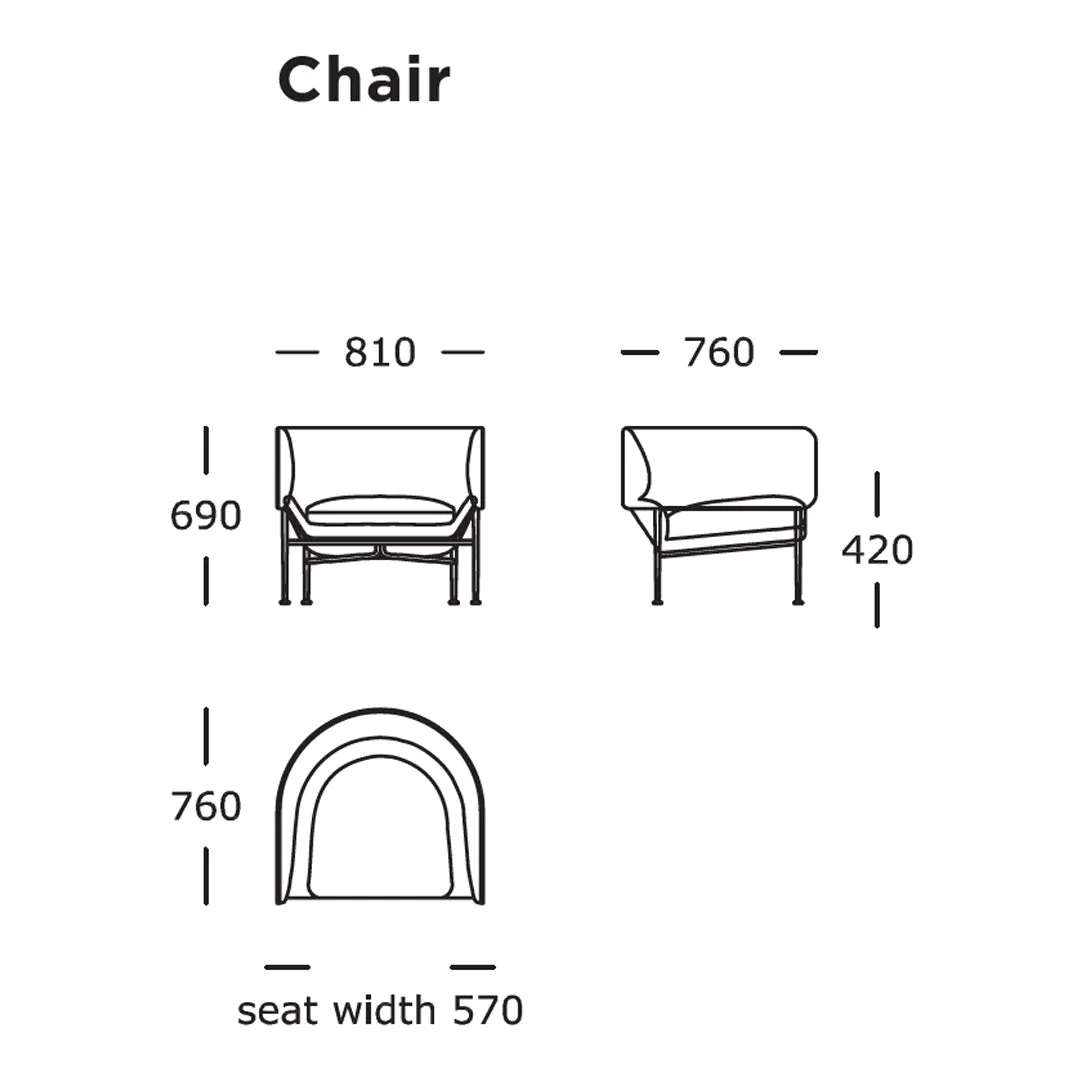 Collar Lounge Chair - Parma - Col. Cognac - Large (QS)