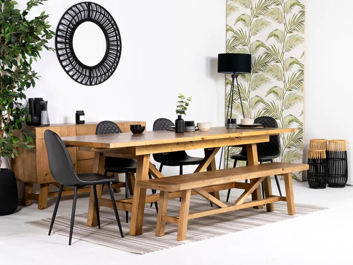 Como Extendable Dining Table (140cm - 180cm) & Grey Dallas Dining Chairs