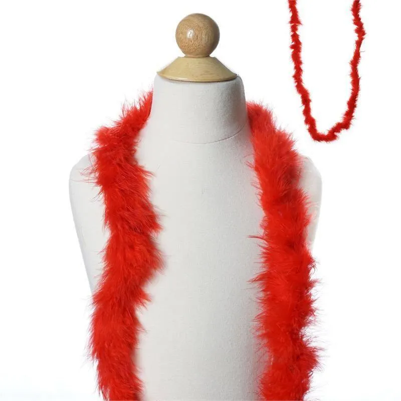 Deluxe Marabou Ostrich Feather Boa-Red-2 Yards