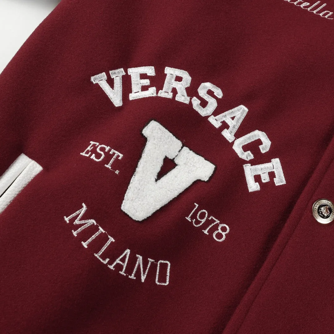 Donatella Red Versace Varsity Jacket