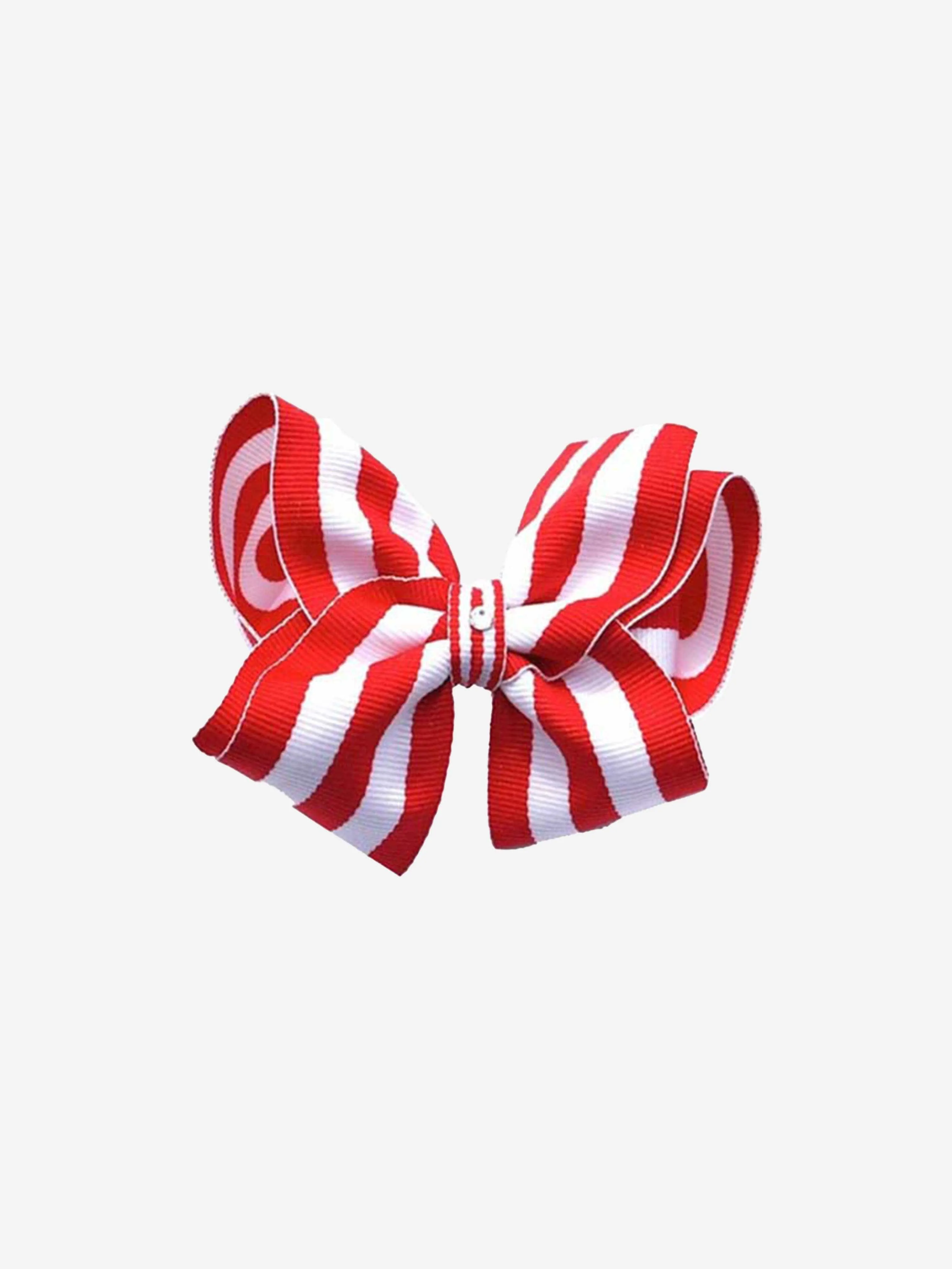 Dotty Daydreams Girls Red Stripe Bow Hairclip