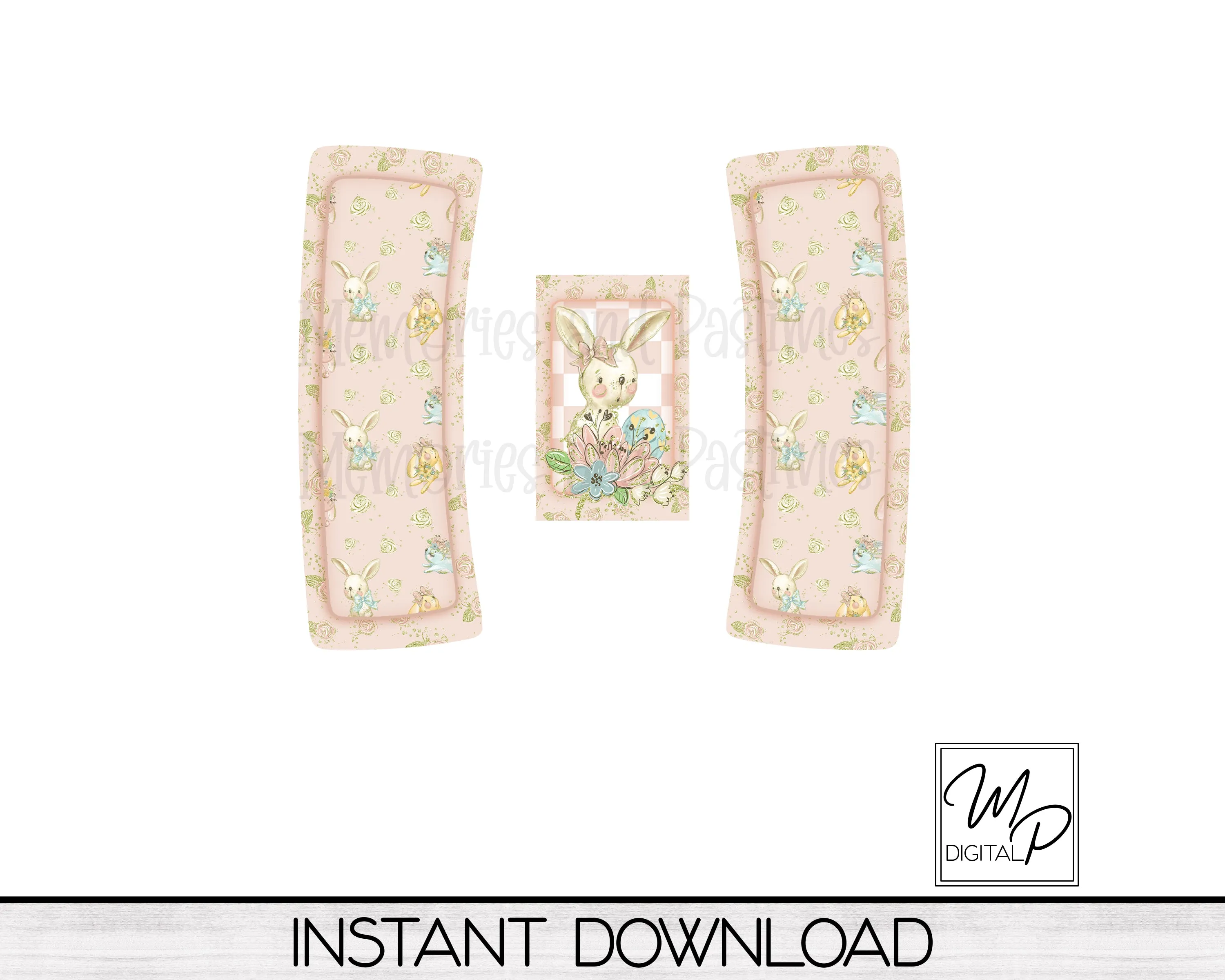 Easter Bunny Hair Clip PNG Sublimation Design, Digital Download