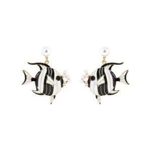 Fika The Fish Black And White Earring