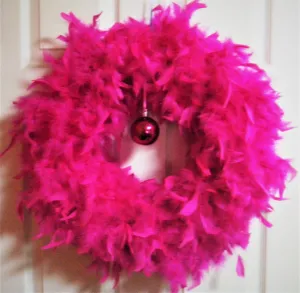 Fuchsia Feather Wreath