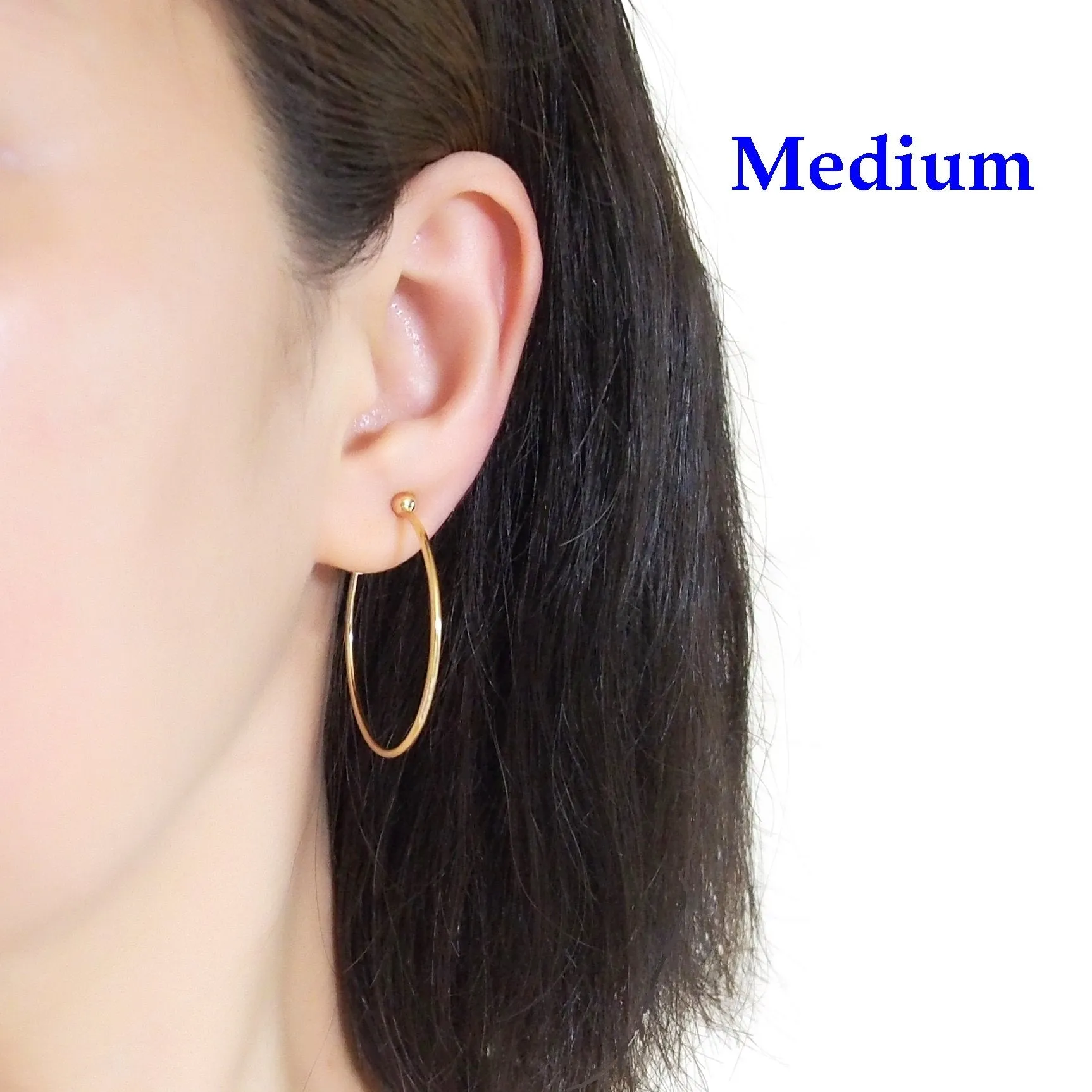 Gold Clip On Hoop Earrings