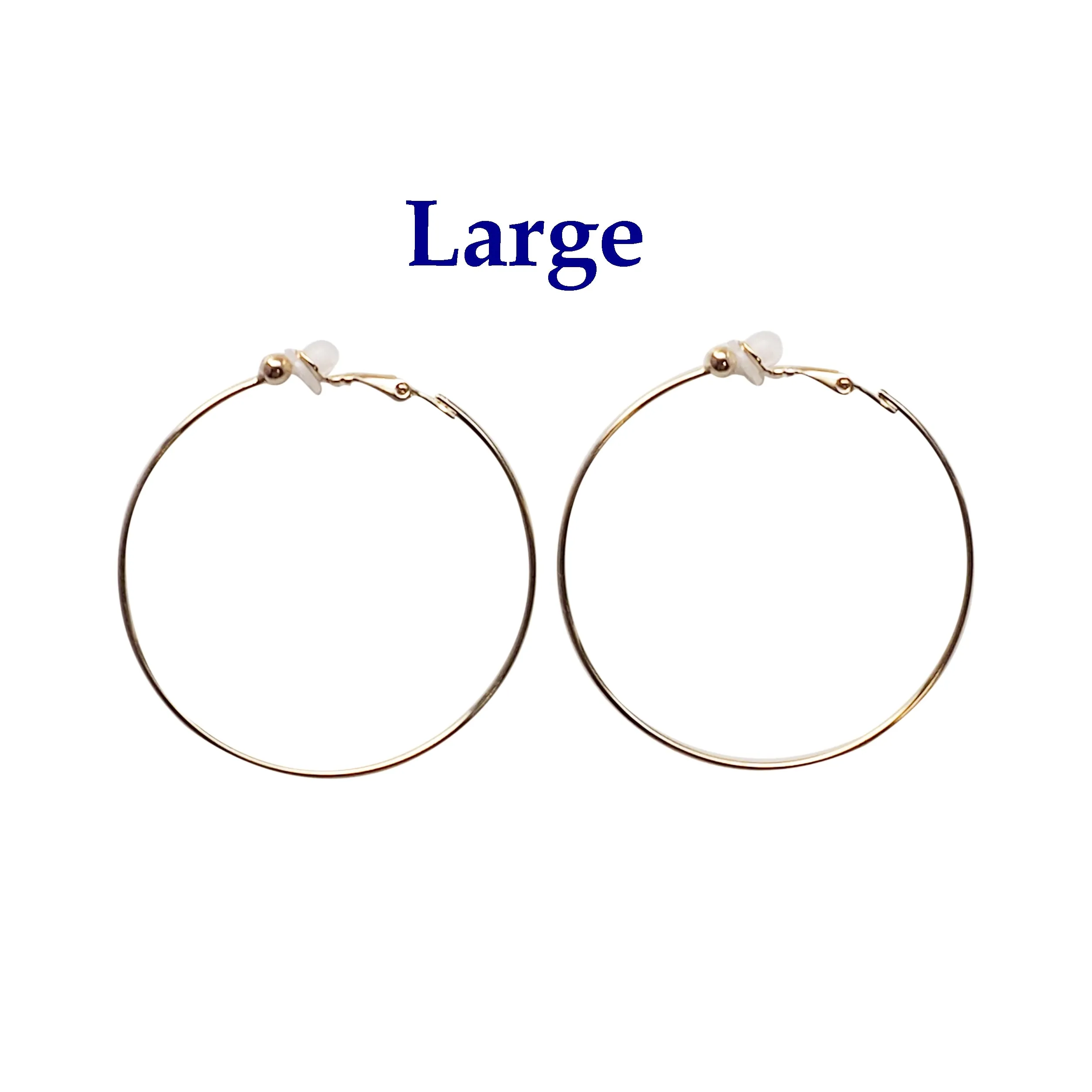 Gold Clip On Hoop Earrings