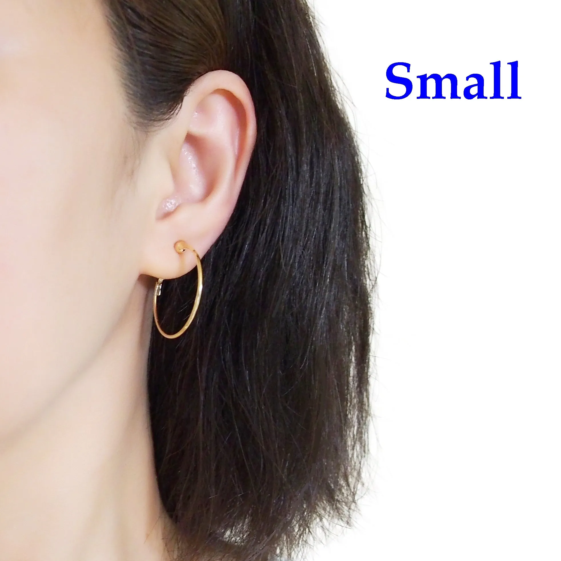 Gold Clip On Hoop Earrings