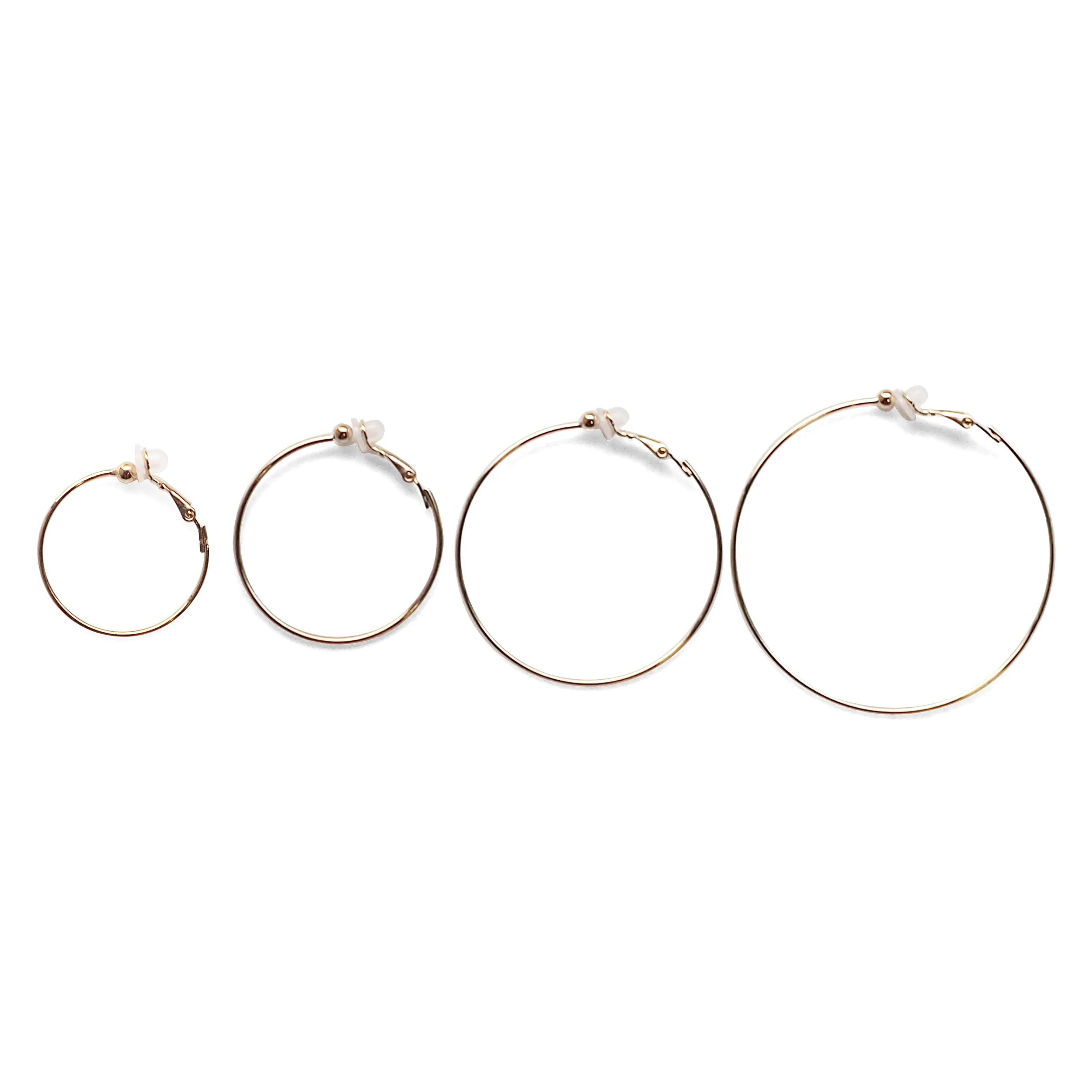 Gold Clip On Hoop Earrings