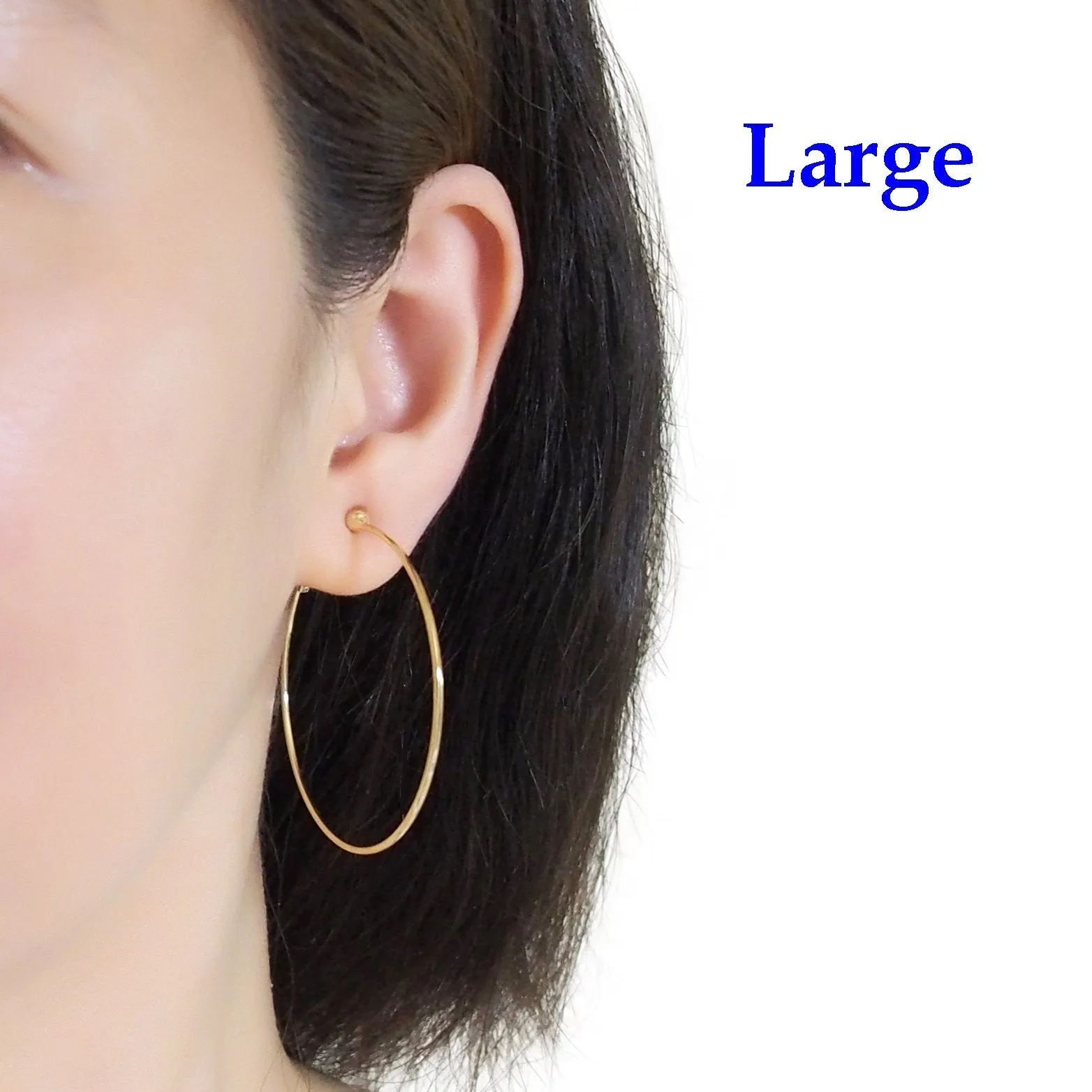 Gold Clip On Hoop Earrings