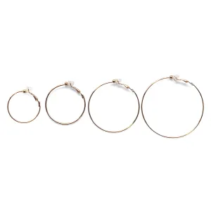 Gold Clip On Hoop Earrings