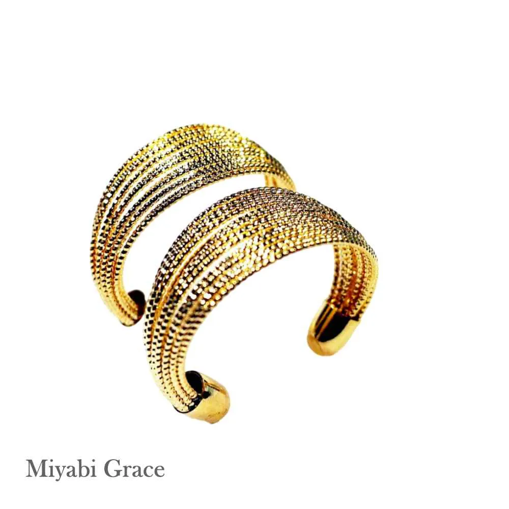 Gold Mesh Invisible Clip On Hoop Earrings