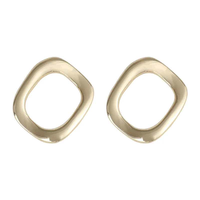 Gold / Silver Organic-Shaped Hoop 30mm Invisible Clip On Earrings