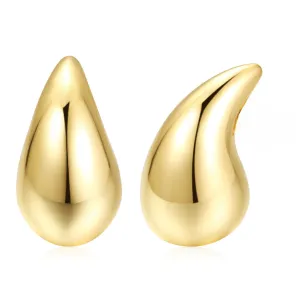 Gold / Silver Teardrop Screw-Back Clip On Earrings