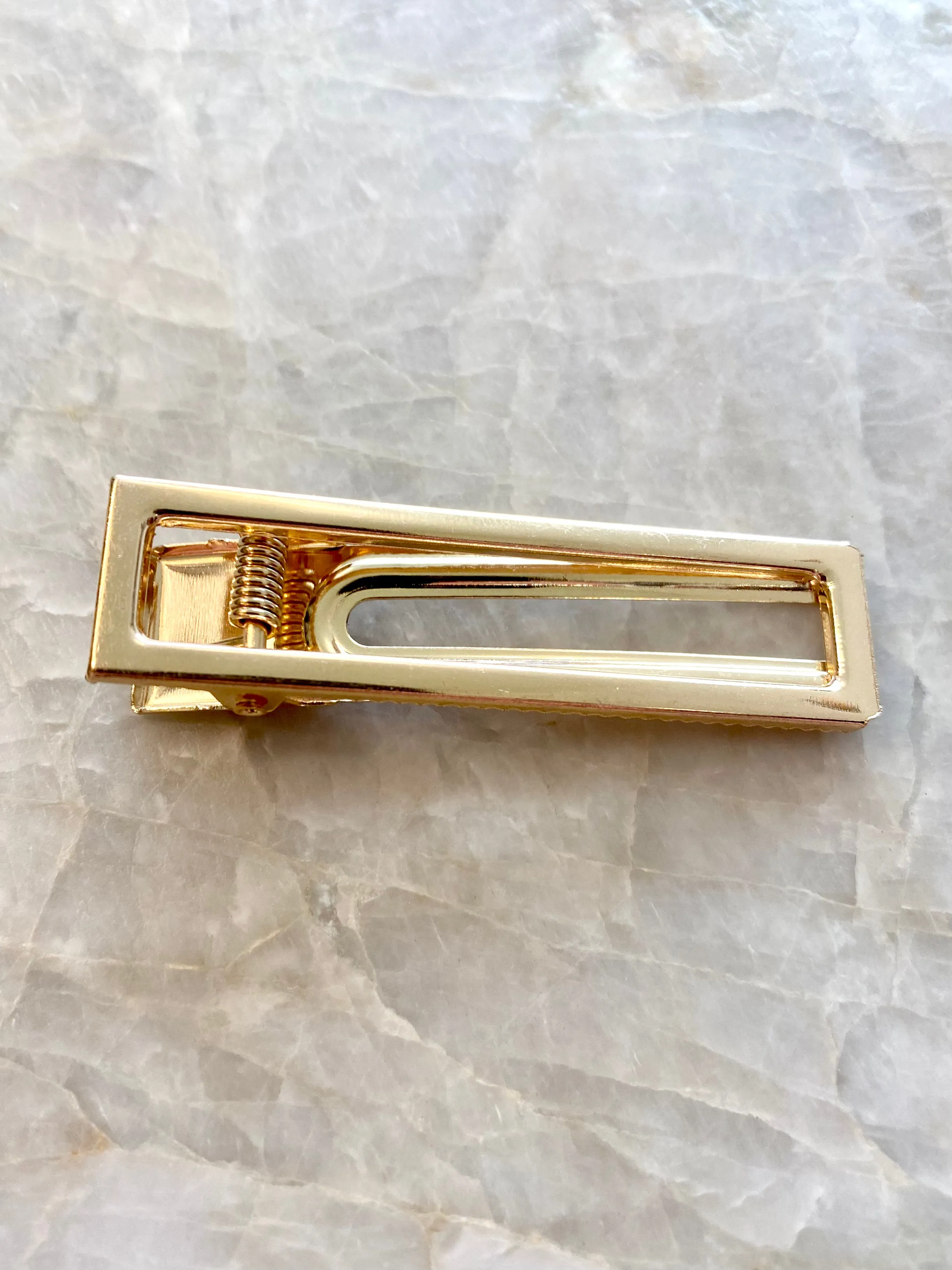 Gold Tone H Hair Clip