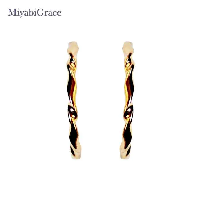 Gold Twisted 30mm Invisible Clip On Earrings