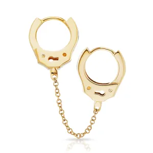 Handcuff Clickers with Medium Chain Earring by Maria Tash in Yellow Gold