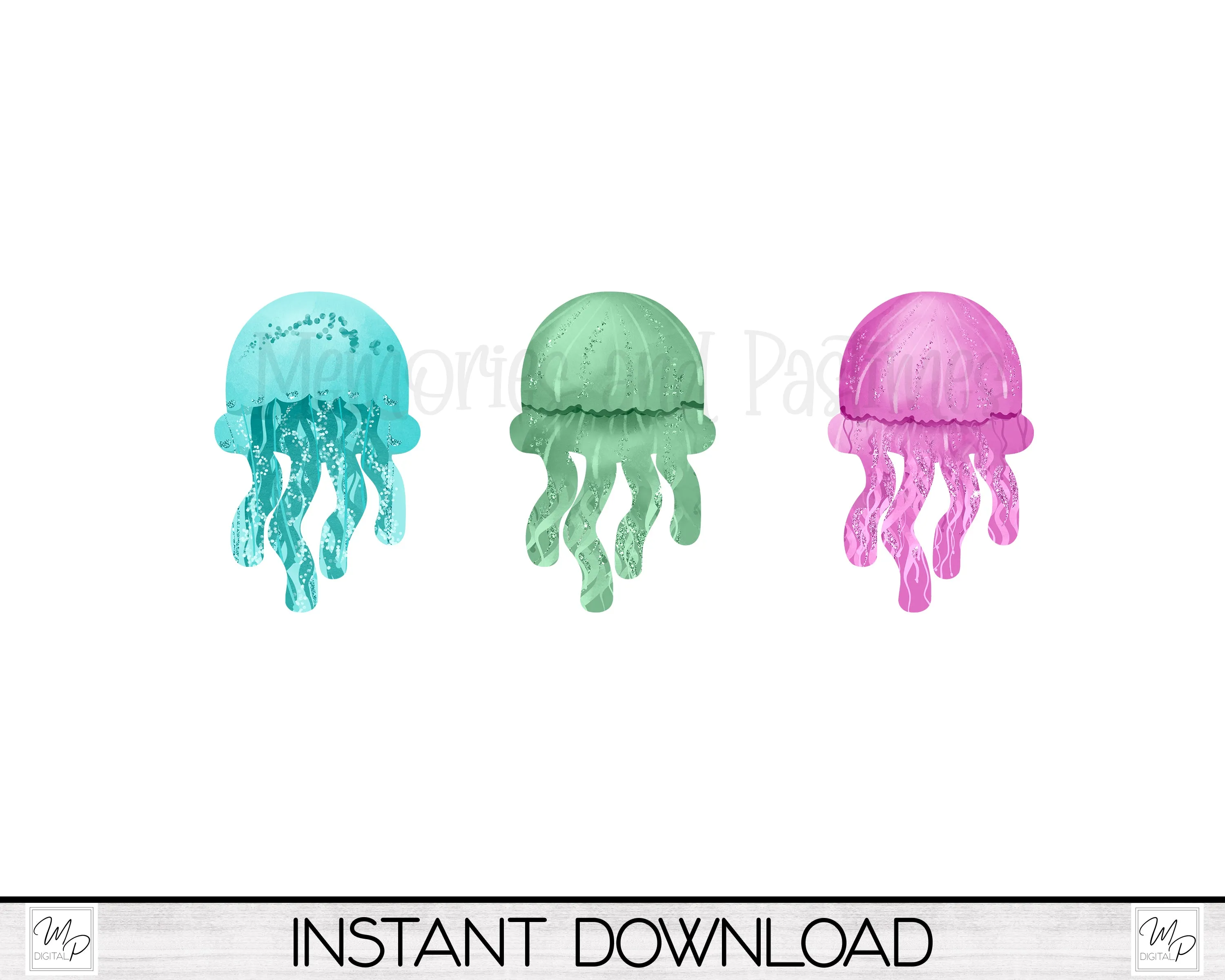 Jellyfish Earring PNG Designs for Sublimation, BUNDLE, Digital Download