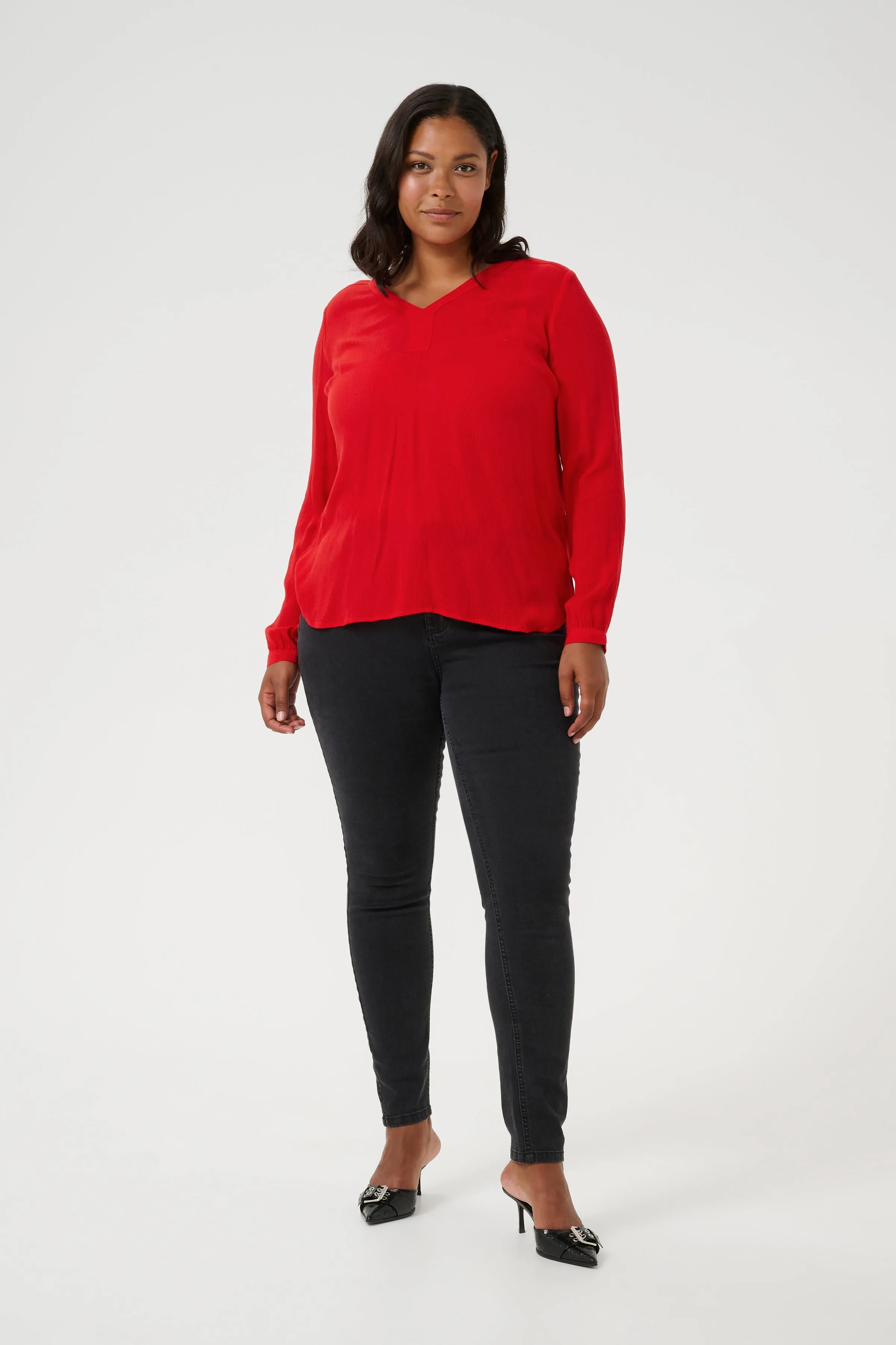 Kaffe Curve Ami Blouse in Haute Red