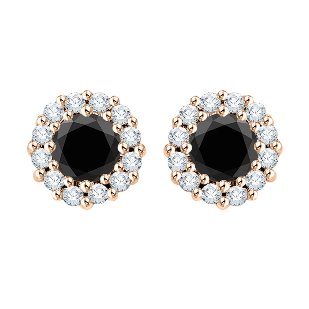 KATARINA Diamond Halo Earrings with Center Diamond (1/2 cttw GH, I2/I3)