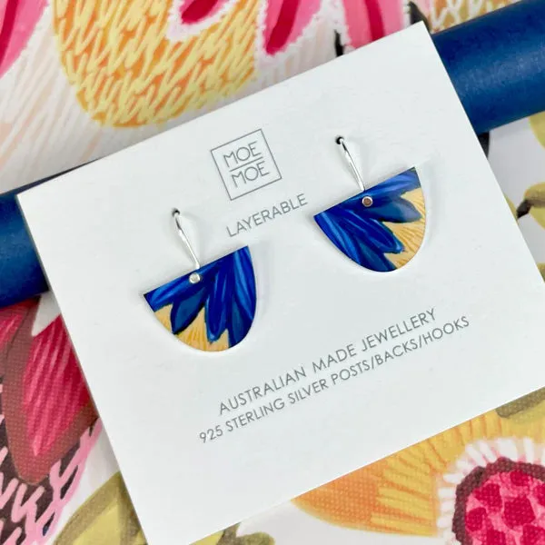 Kirsten Katz Botanic Blues - Small Bell Drop Earrings