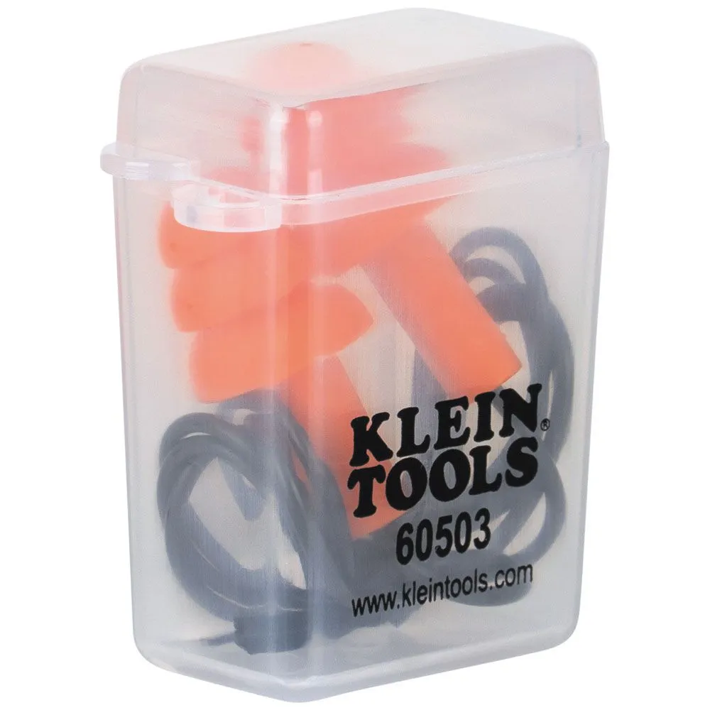 Klein 605036 Corded Earplugs, 6-Pair Pack